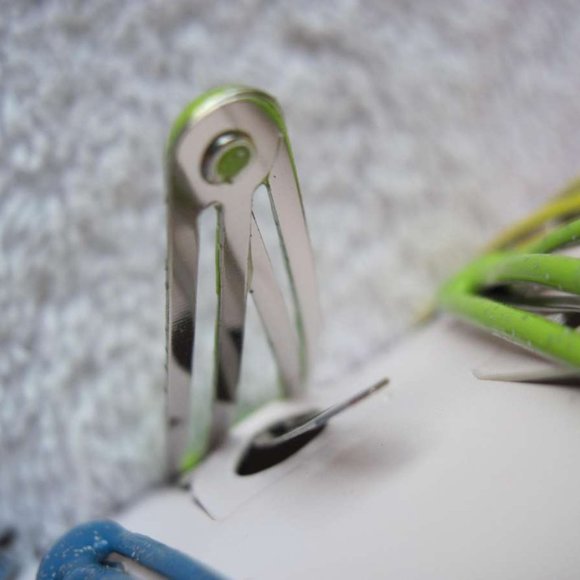 8 Goody Double Bar Glitter Epoxy Covered Metal Hair Snap Clips Blue Green Pink - Picture 5 of 6